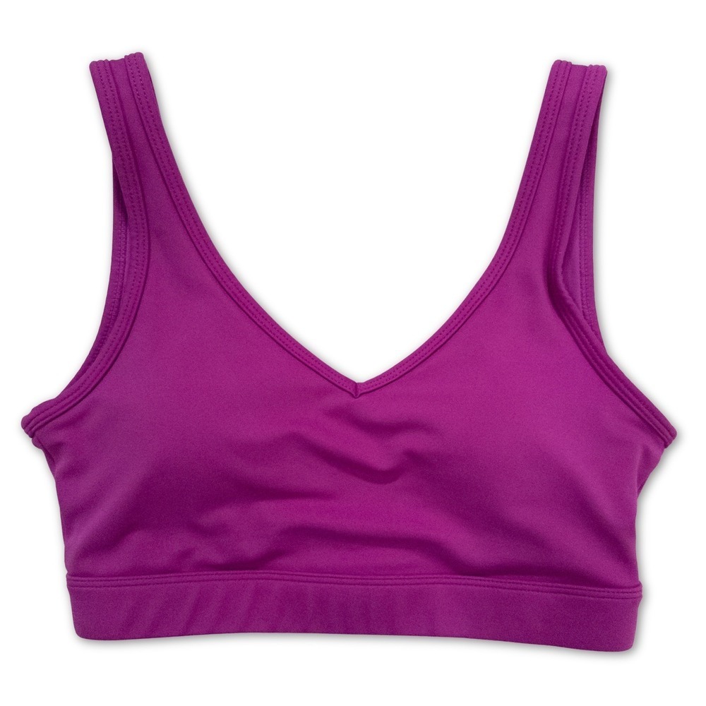 ZYIA‎ Active XS Purple V-Neck Light Support Sports Bra Workout Gym Fitness